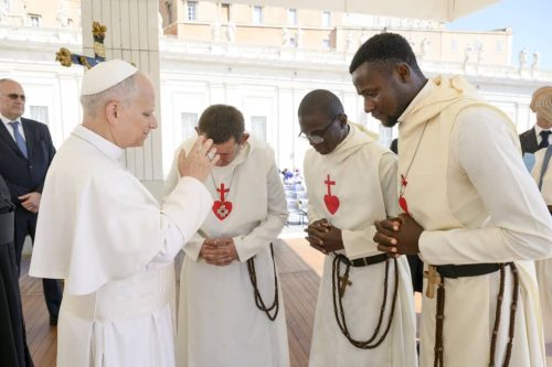 Pope Leon XIV with Father Damian