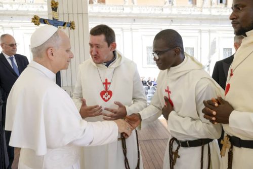 Pope Leon XIV with Father Damian