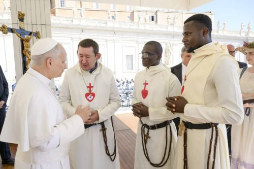 Pope Leon XIV with Father Damian